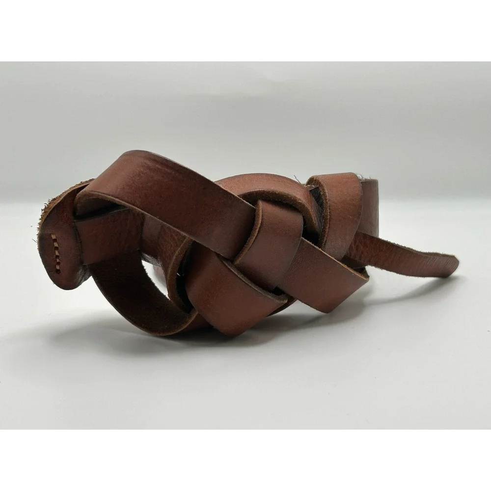NWT LOFT Belt Womens Medium Brown Leather Wrap Knot Minimalist Boho Casual